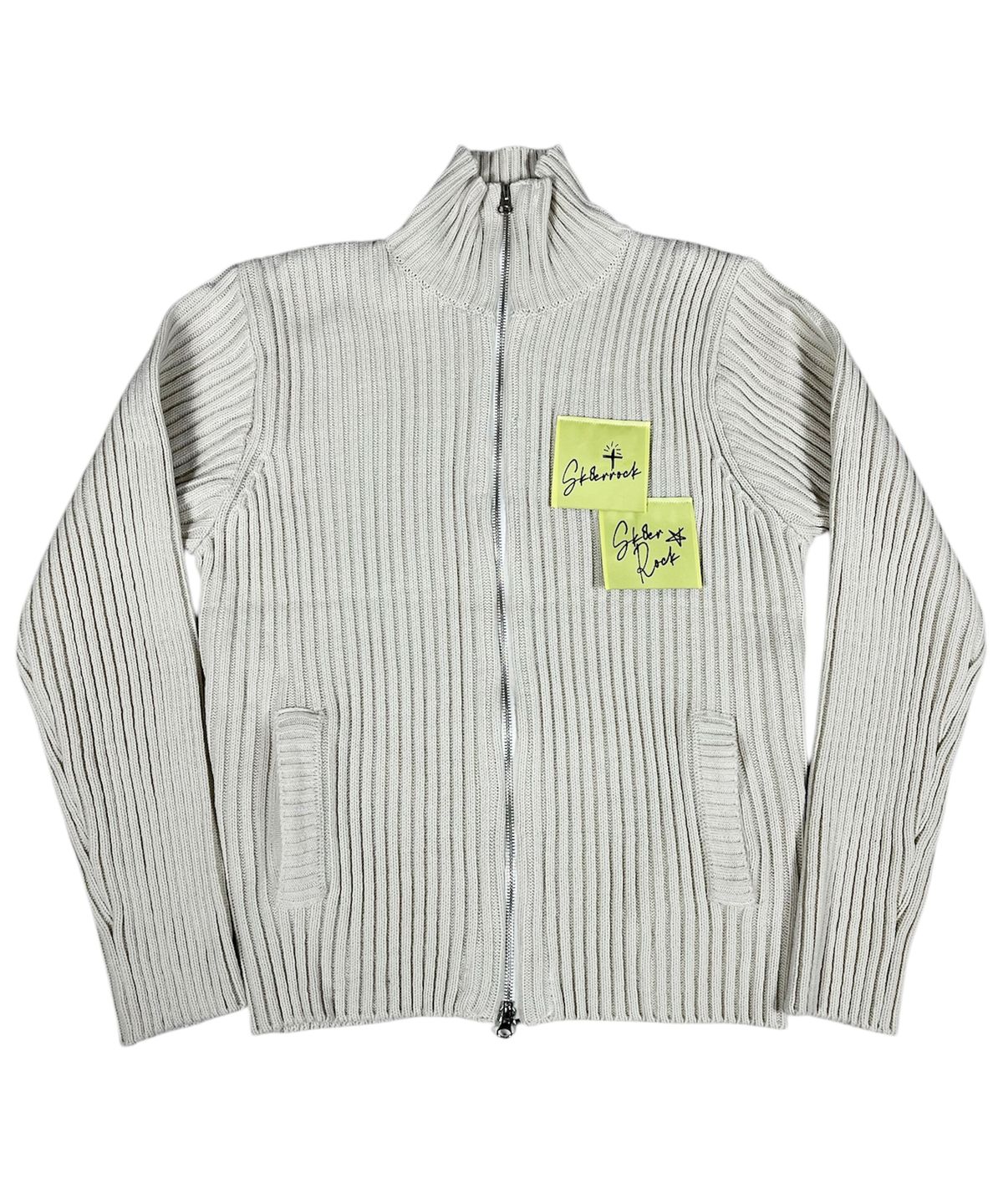 스케이터락(SK8ER ROCK) Post-It Knit Zip-Up Jacket ((cream))