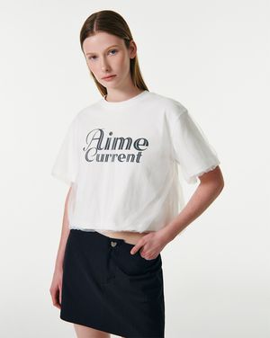 AIME MESH LAYERED T-SHIRT [WHITE]
