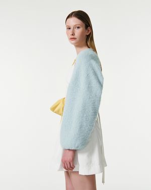 CARRIE HAIRY KNIT BOLERO CARDIGAN [LIGHT BLUE]