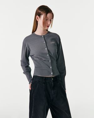 ESSENTIAL LOGO KNIT CARDIGAN [MELLANGE GRAY]