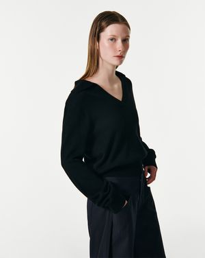 BELLA V-NECK PULLOVER KNIT [BLACK]