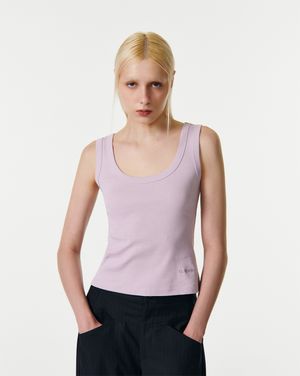 GLITTER U-NECK SLEEVELESS TOP [PINK]