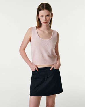 METALLIC SLEEVELESS TOP [LIGHT PINK]