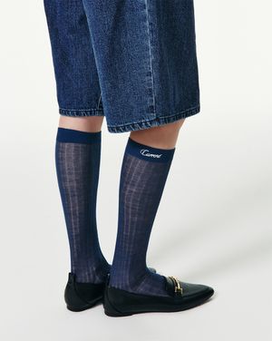 CURRENT MERINO WOOL KNEE SOCKS [BLUE]