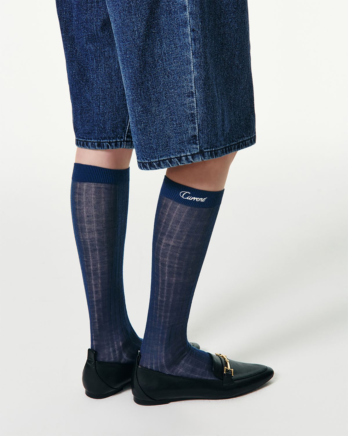 커렌트(CURRENT) CURRENT MERINO WOOL KNEE SOCKS [BLUE]