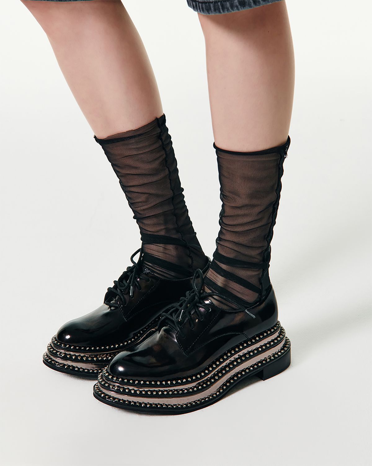 커렌트(CURRENT) SHEER ANKLE STOCKINGS [BLACK]