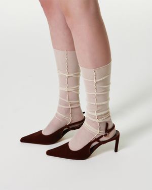 SHEER ANKLE STOCKINGS [IVORY]