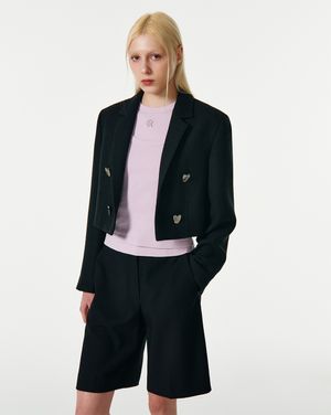 TAILOR SEMI CROP JACKET [BLACK]