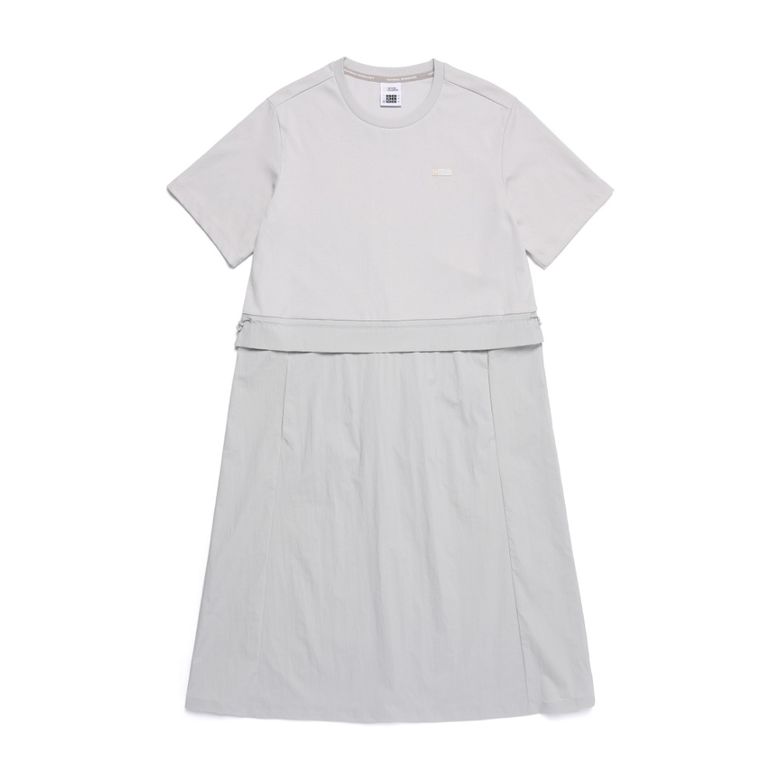 N252WOP981 여성 하이브리드 반팔 원피스 SILVER GREY