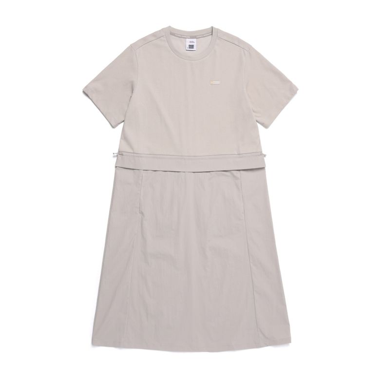 N252WOP981 여성 하이브리드 반팔 원피스 MOURNING BEIGE