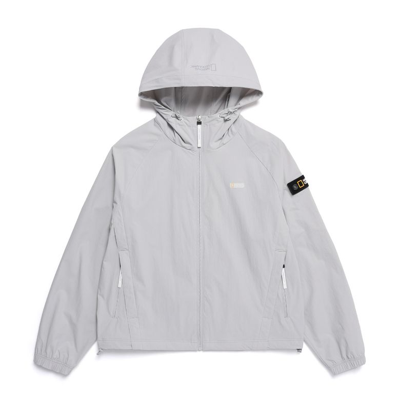 N252WFT140 여성 아델리 경량 우븐 스트레치 풀집업 후드 점퍼 SILVER GREY