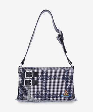 헤더 숄더백 - 깅엄:블랙 / 46020009WW011TO302