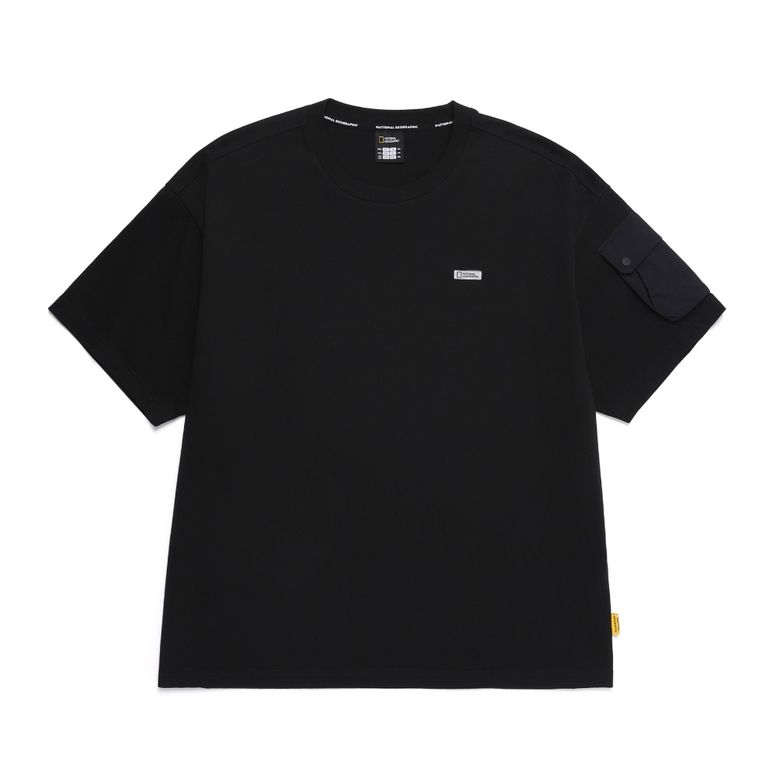 N252MTS910 NRN 소매 포켓  반팔 티셔츠 CARBON BLACK