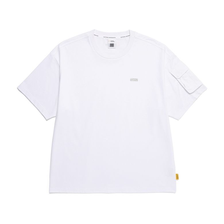 N252MTS910 NRN 소매 포켓  반팔 티셔츠 WHITE