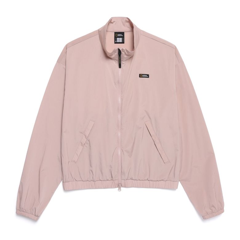 N251WFT020 여성 실키 스탠드넥 풀집업 PINK GREY