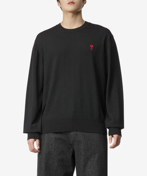 레드 하트로고 메리노 울 니트 - 블랙 / BFHKS111KN0025001