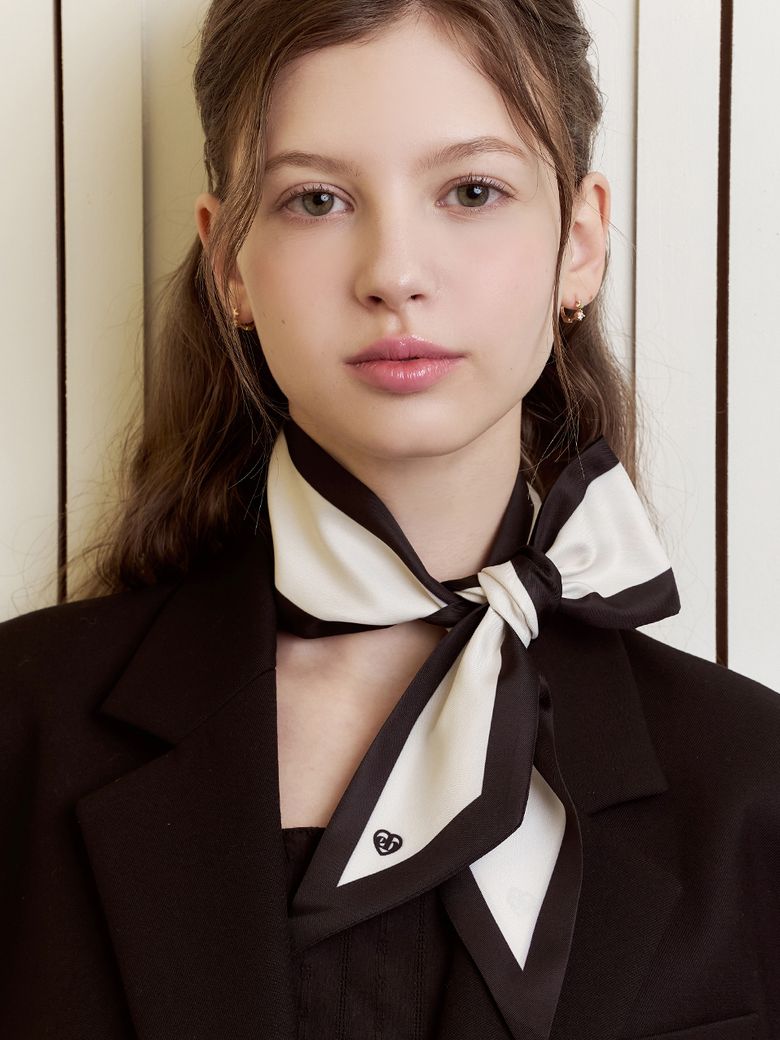 classic heart twilly silk scarf_3 colors