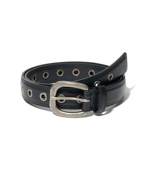 BL025 락 아일렛 남자 여자 가죽 벨트 28mm 블랙