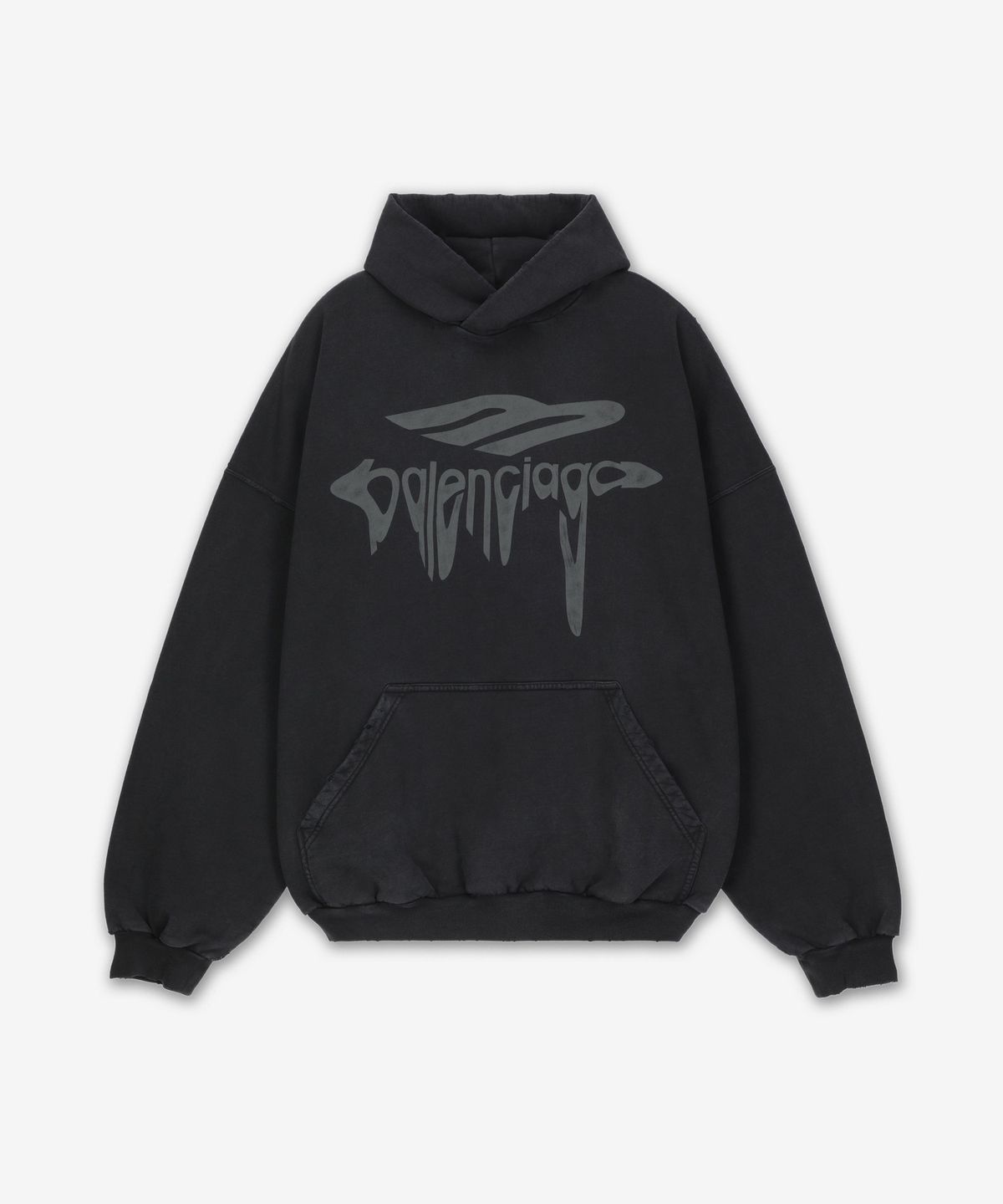 발렌시아가(BALENCIAGA) 3B 리퀴파이드 라지 핏 후드 - 블랙:그레이 / 803265TRVS91013