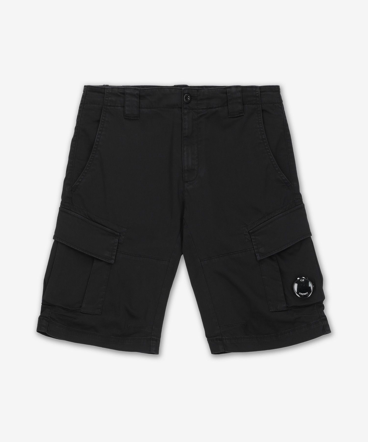 MUSINSA | CP Company Satin Stretch Lens Cargo Shorts Pants - Black
