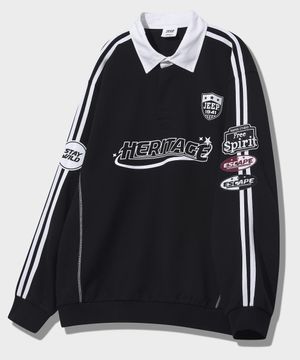 RUSH 트랙 카라 맨투맨 (JQ5TSU821BK)