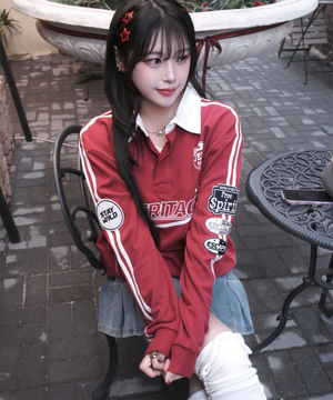 RUSH 트랙 카라 맨투맨 (JQ5TSU821RD)