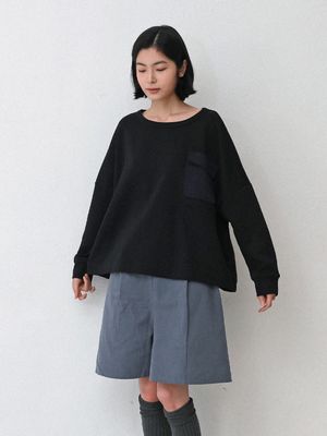 빈센트포켓 와이드 풀오버_블랙