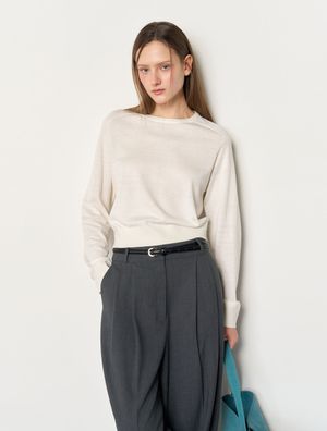 시그니처 크루넥 풀오버 [WHITE] / WBE1L05521