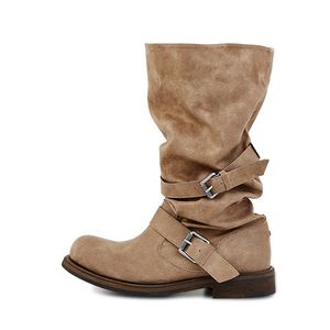 Slouchy Long Boots_Washed Beige