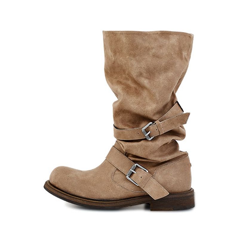 Slouchy Long Boots_Washed Beige