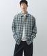 옴브레 체크 셔츠 (블루이쉬그린)