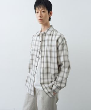 옴브레 체크 셔츠 (화이트)