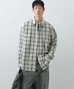 멀티 체크 셔츠 (화이트)