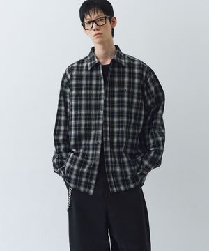 멀티 체크 셔츠 (블랙)