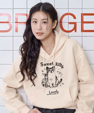 [4color] 러블리캣 여성 후드티셔츠 (크롭/기본)