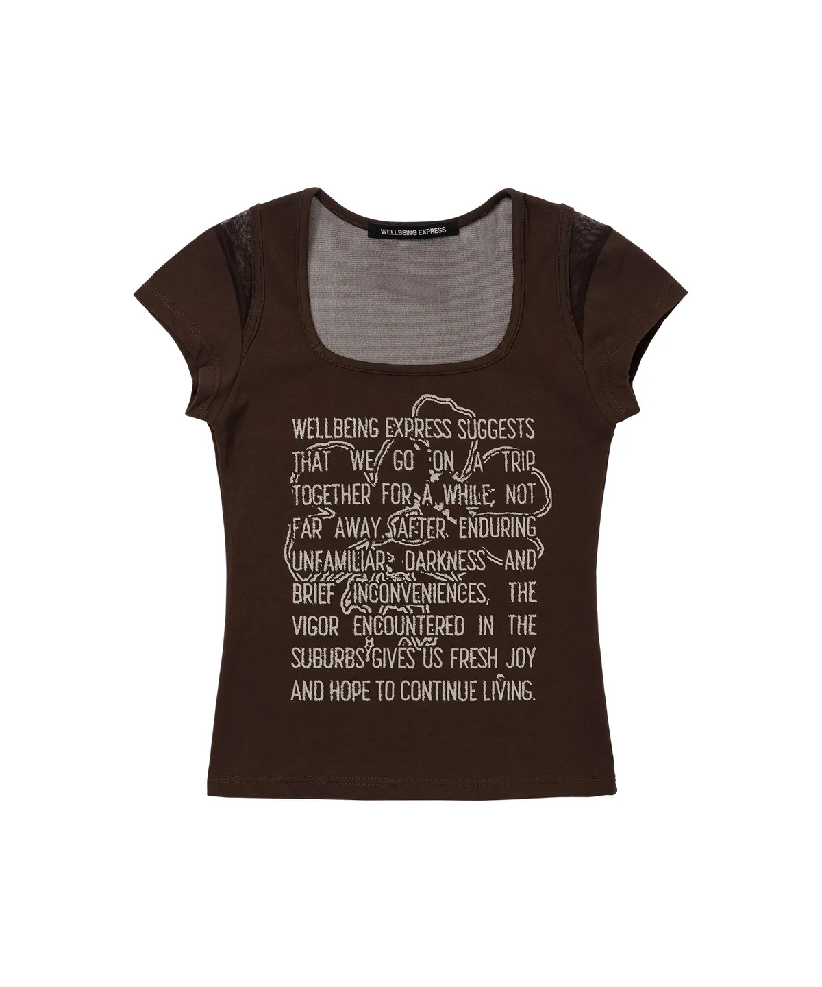 웰빙익스프레스(WELLBEING EXPRESS) Mesh Point Half Sleeve Brown