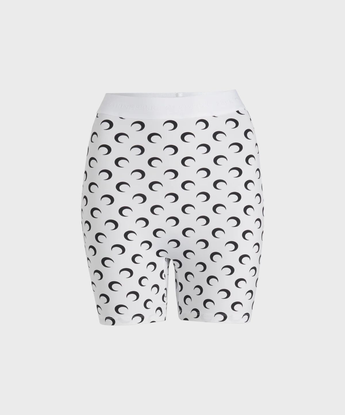 마린 세르(MARINE SERRE) (W) 리사이클드 문 저지 미니 쇼츠 화이트 RECYCLED MOON JERSEY MINI SHORTS OPTICAL WHITE