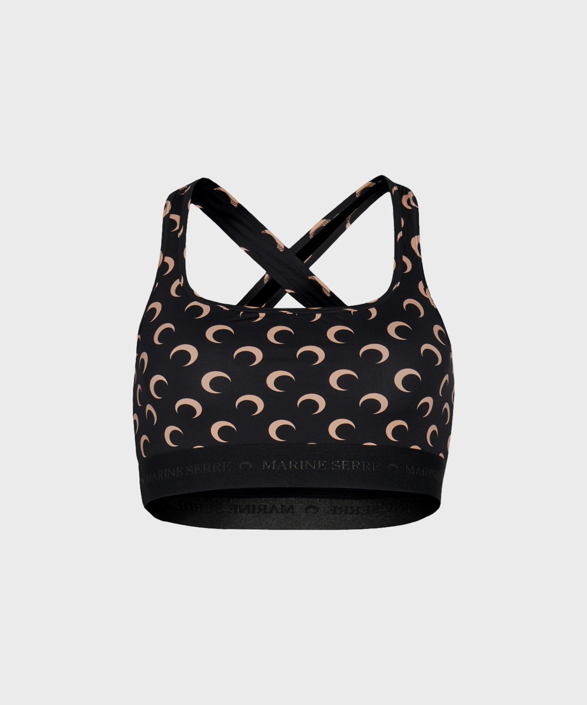마린 세르(MARINE SERRE) (W) 리사이클드 문 저지 스포츠 브라 인버스 탄 RECYCLED MOON JERSEY SPORT BRA INVERSE TAN