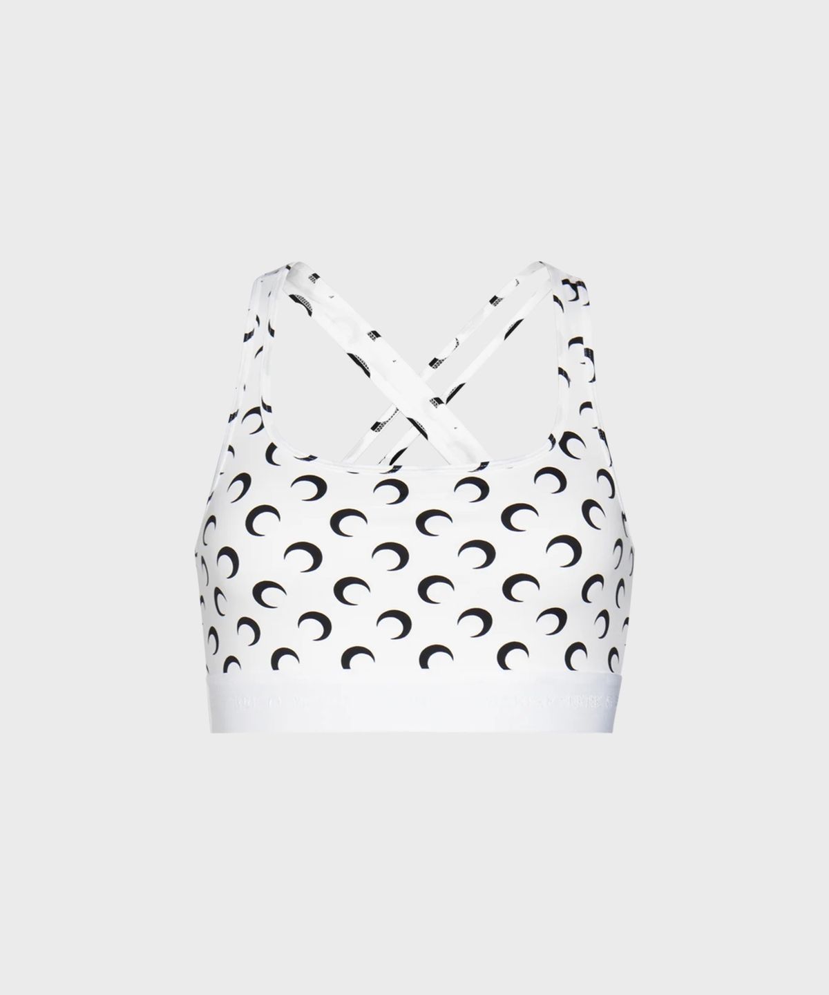 마린 세르(MARINE SERRE) (W) 리사이클드 문 저지 스포츠 브라 화이트 RECYCLED MOON JERSEY SPORT BRA OPTICAL WHITE