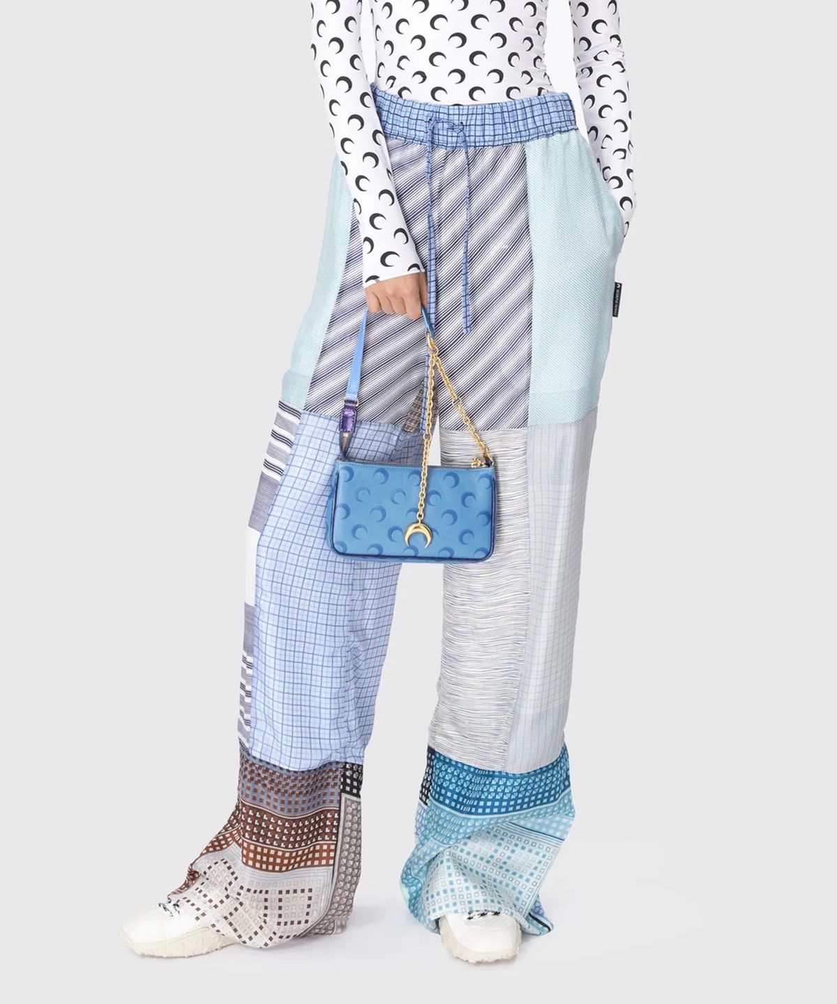 마린 세르(MARINE SERRE) (U) 리제너레이티드 실크 스카프 드로우스트링 트라우저 멀티 REGENERATED SILK SCARVES DRAWSTRING TROUSERS MULTICOLOR