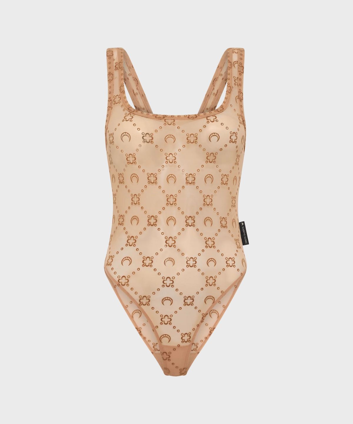 마린 세르(MARINE SERRE) (W) 리사이클드 메쉬 플록 바디수트 카멜 RECYCLED MESH FLOCK BODYSUIT CAMEL
