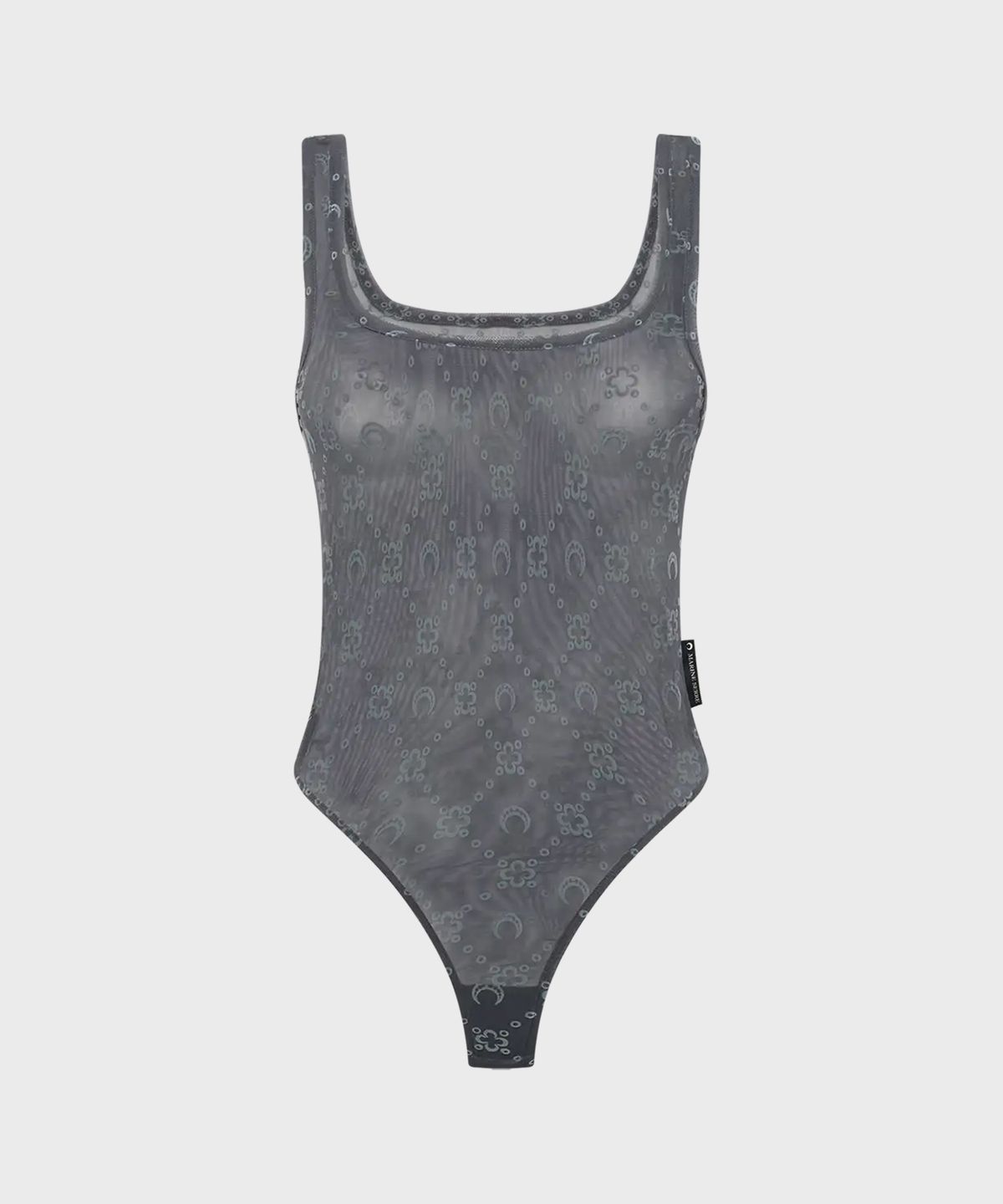 마린 세르(MARINE SERRE) (W) 리사이클드 메쉬 플록 바디수트 스톤 그레이 RECYCLED MESH FLOCK BODYSUIT STONE GREY