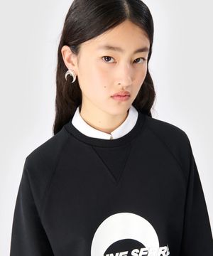 (W) 실버 플레이티드 문 스터드 더블 샤이니 실버 SILVER PLATED MOON STUDS SHINY SILVER