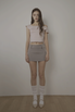 BELT MINI SKIRT-ASH BEIGE