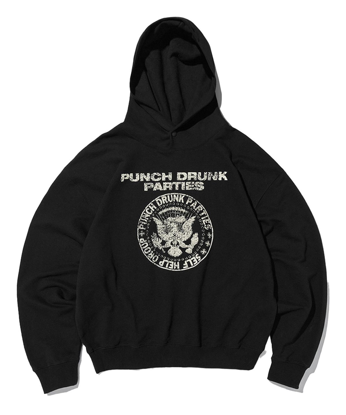 펀치드렁크파티즈(PUNCH DRUNK PARTIES) SHG Seal Oversized Hoodie (BLACK)
