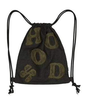 HOOD 아플리케 스트링백 블랙