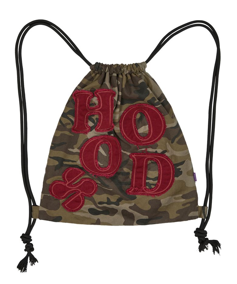 HOOD 아플리케 스트링백 카모