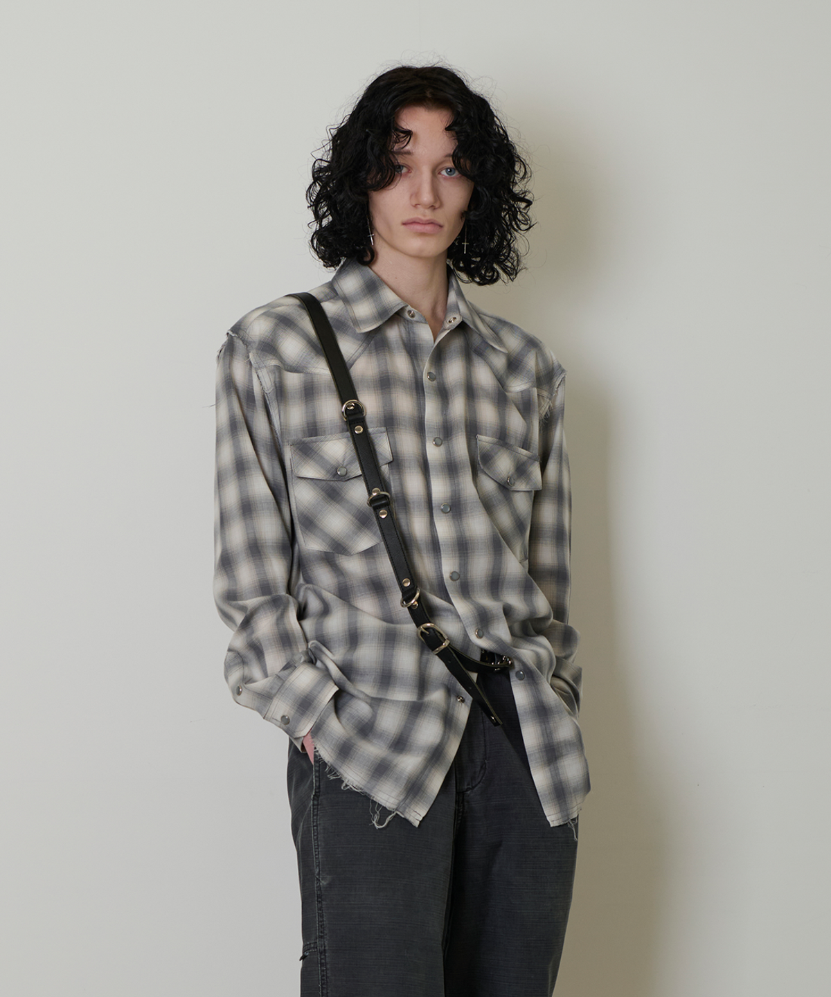 조거쉬(JOEGUSH) Kurt 3 Flannel Shirt (Grey)