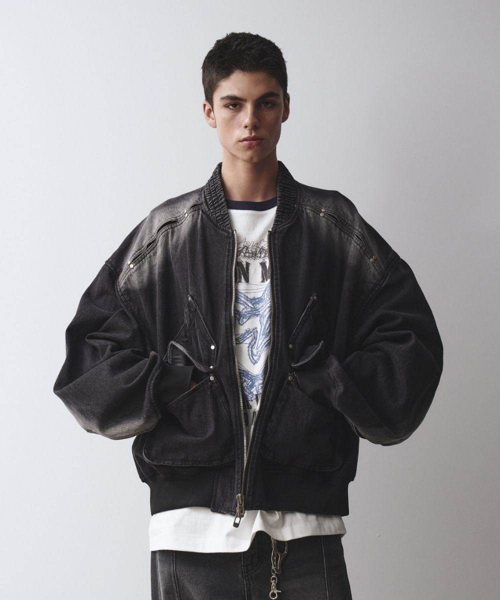 【MAISON MINED】24SS★ LAYER POCKET DENIM BOMBER MUSINSA | MAISON MINED LAYER POCKET DENIM BOMBER
