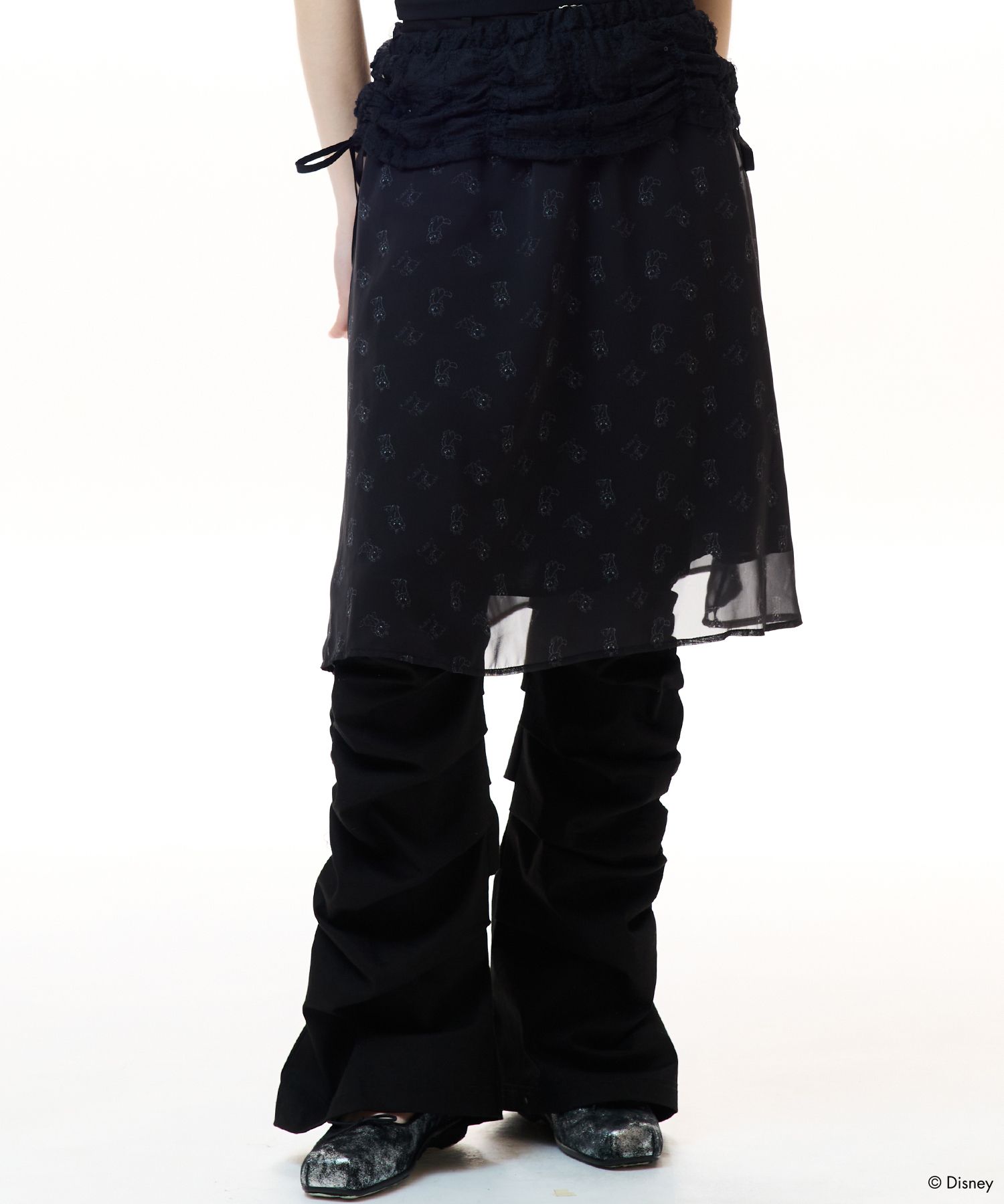 ★2025SS新作★LUV IS TRUE★[MARIE] LAYERED SHORT SKIRT MUSINSA | LUV IS TRUE [MARIE] LAYERED LONG SKIRT(BLACK)